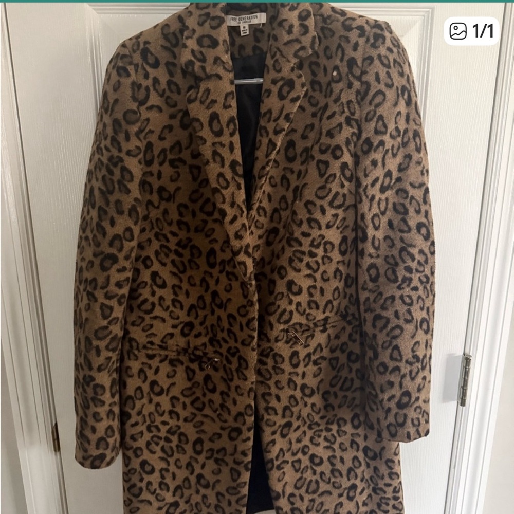 Stylish Leopard Print Pea Coat